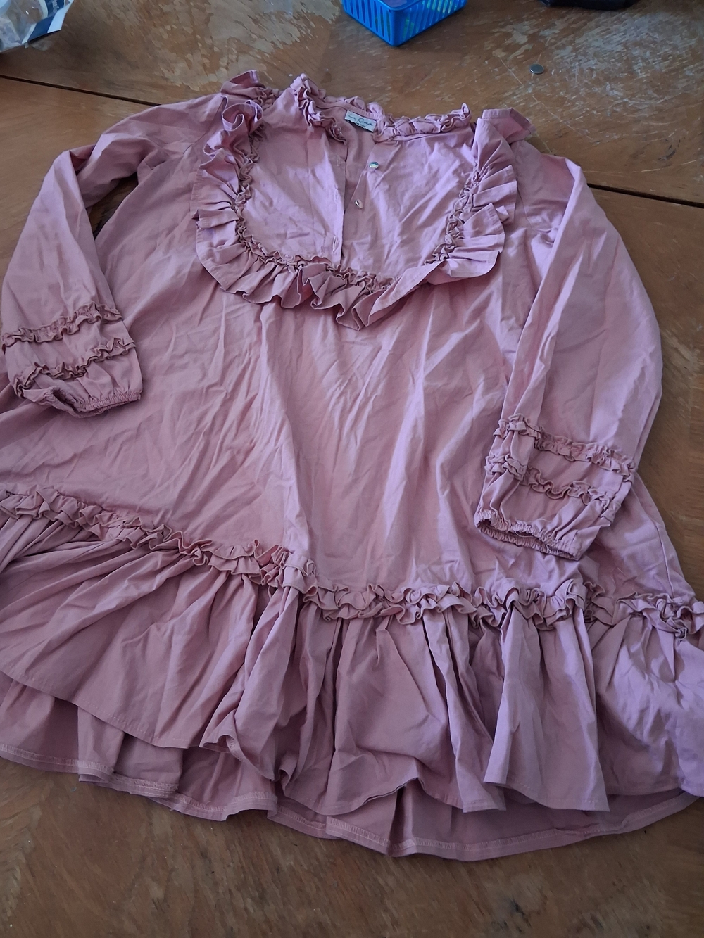 Women's Ruffle-Trim Mini Dress in Dusty Rose